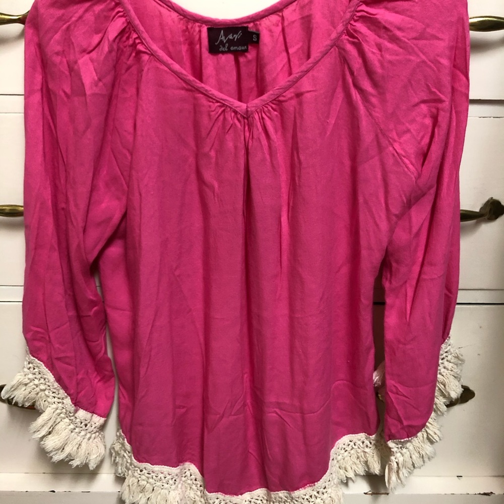 Pink shirt/cover-up